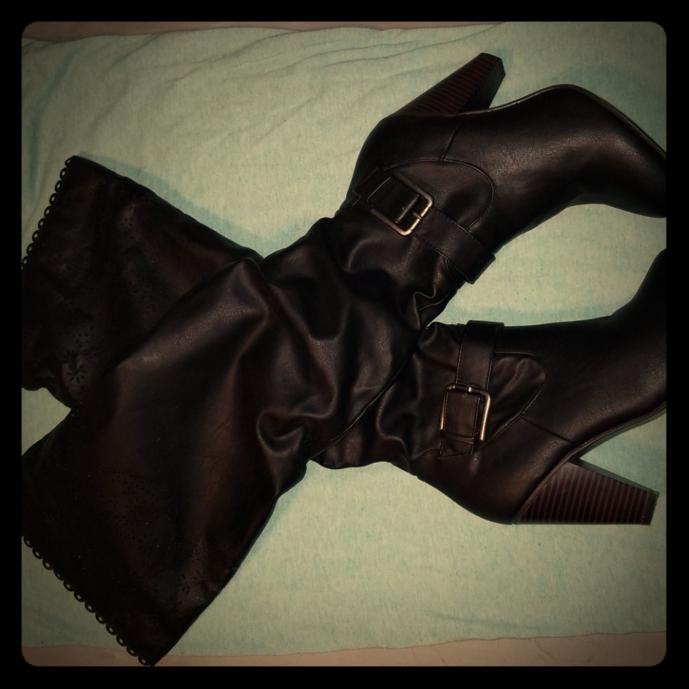 Tall heeled boots